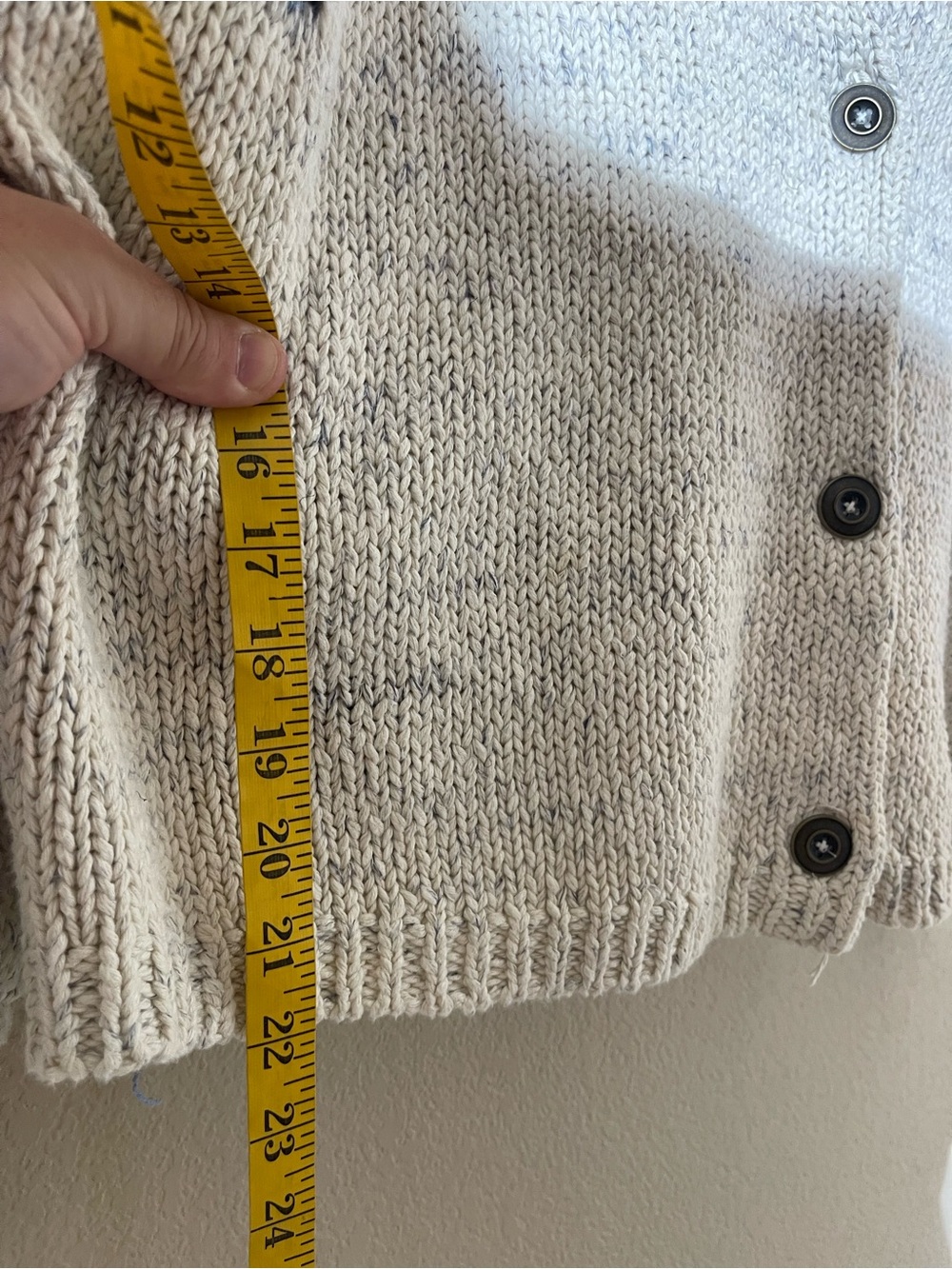 Cream Multi-Color Knit Button-Up Sweater - Picture 6 of 6